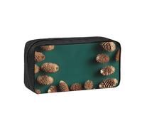 WSSYYBF Pine Cone Border Simple and Spacious Pen case.Large SpaciousCase, 600D Oxford Zipper Pouch for Work OfficeWomen's Fashion