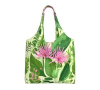 WSSYYBF Pink plant flowers Canvas Tote Bag, Polyester Shopping Tote, Large Capacity