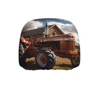 WSSYYBF Red Tractor Car Headrest Cover 1 Pcs, Stretch Polyester Protector, Elastic Hem