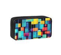 WSSYYBF Square Geometry Diagram Simple and Spacious Pen case, 600D Oxford Cloth Portable Storage Bag, Suitable for Office and Travel.