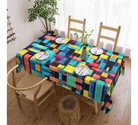 WSSYYBF Square geometry diagram Tablecloth.Polyester Tablecloth 54x72in, square,Scalloped Edge Print Table Cover