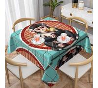 WSSYYBF The silent monkey Prints Tablecloth Square decorative 60"x60" Thick suitable for square tables,kitchen dining room table decoration.