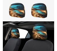 WSSYYBF View under the moon Car Headrest Cover 2 Pcs. Stylish full-width printed car headrest covers, soft, comfortable, and easy to install.