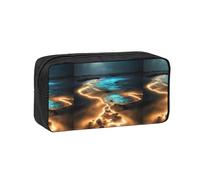 WSSYYBF View Under The Moon Simple and Spacious Pen case, 600D Oxford Cloth Portable Storage Bag, Suitable for Office and Travel.