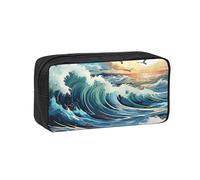 WSSYYBF Wave Sailboat Seagull Simple and Spacious Pen case.Large SpaciousCase, 600D Oxford Zipper Pouch for Work OfficeWomen's Fashion