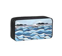 WSSYYBF Waves Lapping at The Rocks Simple and Spacious Pen case, 600D Oxford Cloth Portable Storage Bag, Suitable for Office and Travel.