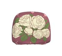 WSSYYBF White Rose of Love Car Headrest Cover 1 Pcs, Stretch Polyester Protector, Elastic Hem