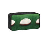 WSSYYBF White Rugby Ball Simple and Spacious Pen case, 600D Oxford Cloth Portable Storage Bag, Suitable for Office and Travel.