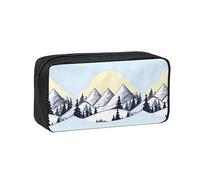 WSSYYBF White Snowy Mountains Simple and Spacious Pen case, 600D Oxford Cloth Portable Storage Bag, Suitable for Office and Travel.