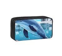 WSSYYBF Winter The Dolphin Simple and Spacious Pen case.Large SpaciousCase, 600D Oxford Zipper Pouch for Work OfficeWomen's Fashion