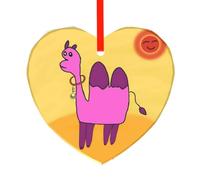 WSSYYBFcamel in cartoon desert Heart Charms Glass Heart Pendants Love Hearts Crystal Dangle with Bail Hanger