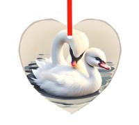 WSSYYBFCute little swan Heart Charms Glass Heart Pendants Love Hearts Crystal Dangle with Bail Hanger