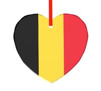 WSSYYBFFlag of Belgium Heart Charms Glass Heart Pendants Love Hearts Crystal Dangle with Bail Hanger