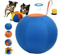 WstaIutno Extra Large Herding Ball for Dogs, Premium Inflatable Giant Pet Activity Toy, Heavy Duty Canine Drive Exercise Chase Gear with Zippered Polyester Outer Cover (A, L(55cm))