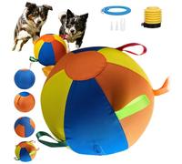 WstaIutno Extra Large Herding Ball for Dogs, Premium Inflatable Giant Pet Activity Toy, Heavy Duty Canine Drive Exercise Chase Gear with Zippered Polyester Outer Cover (D, L(55cm))