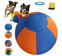 WstaIutno Extra Large Herding Ball for Dogs, Premium Inflatable Giant Pet Activity Toy, Heavy Duty Canine Drive Exercise Chase Gear with Zippered Polyester Outer Cover (C, L(55cm))