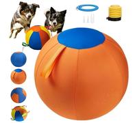 WstaIutno Extra Large Herding Ball for Dogs, Premium Inflatable Giant Pet Activity Toy, Heavy Duty Canine Drive Exercise Chase Gear with Zippered Polyester Outer Cover (B, L(55cm))