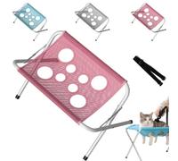 WstaIutno Foldable Pet Bathing Stand with Grooming Dog Bath Hammock，Pink*1 | Portable Mesh Bathing Station for Small Medium Dogs, Indoor Outdoor Pet Grooming Table Frame