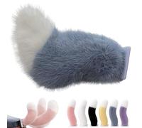 WstaIutno Remote Control Electric Car Tail, Cute Fuzzy Tail Car Decoration and Rechargeable Plush Animal Moving Accessory for Daily Commute and Family Road Trip (A-Blue)