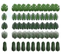 WSTELHH 50Pcs Fake Leaves, Artificial LeavesFor Hawaiian Jungle, Theme Tropical Party Decorations,Leaves Fake Jungle Tropical Leave Decoration,Suitable for Banquet Tables