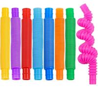 WSTELHH Fidget Toy Tubes, 8-Pack Sensory Bendable Tubes for DIY, Stress Relief, and Anxiety, Suitable for with ADHD & Autism, It is the perfect choice as a gift.
