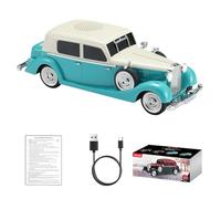 WSTER WS-1934 Classic Retro Car Bluetooth Speaker: HD Wireless Sound with FM Radio, TWS Stereo, LED Party Lights, Built-in Microphone and Hands-Free Calls (Green)