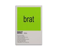 WSTEWOO Brat Charli XCXAlbum Song Poster Music Artist Album Canvas Decorative Wall Art Wall DecorationUnframe-style-3212x18inch(30x45cm)
