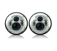 WSUMKH Head Lamp 2pcS 7" Led Headlight 7Inch Round DRL Turn Signal Halo Headlights For AM For General For Hummer 1992-2001 For H1 & H2 2003-2009 Headlights(Chrome headlight)