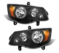 WSUMKH Head Lamp For Dodge For Caravan 2011 2012 2013 2014 2015 2016 2017 2018 2019 One Pair Headlights Assembly Compatible Black Housing CH2503192 Headlights(1 pair)