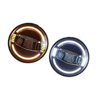 WSUMKH Headlight LED HeadLight Bulbs 7inch Round Motorcycle HeadLamp Blue DRL Angle Eyes Turn Signal For Uaz4x4 Jungle For Hunter ALL Terrain Off-road MPV Headlights