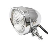 WSUMKH Motorcycle Headlight Head Lamp Aluminum Visor For Retro Headlight 4 Inch Head 12V Replaces Chrome Clear Replacement Accessories