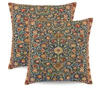 Wsunsal Vintage Floral Pillow Covers 18X18 Inch Set of 2 Boho Ethnic Carpet Pattern Decorative Throw Pillow Case Square Linen Burnt Orange Art Decor Cushion Cover for Home Couch Sofa Bedroom