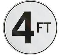 WSUPBPR 4ft Metal Sign 8x8in Round Measurement Plaque for Garage Wall Decor Gift