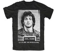 WSVSW Rambo Mugshot Balboa Boxing T-Shirt Graphic Tee Mens Funny Shirt Black