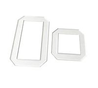 Wswqop 2-Piece Quilting Templates Acrylic Quilt Stencils Rectangle Square Patchwork Transparent Cutting Craft for DIY Sewing Course, Small