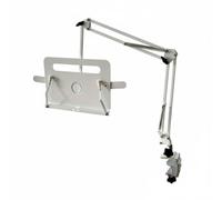 Wswqop Aluminum Reading Rack Adjustable Book Stand Multi-Device Holder Desk Metal Sphere Clamp Universal Rotation Suitable for Students Office Library, White