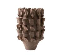 Wswqop Artistic Ceramic Vessel Decorative Flower Vase With Unique Rounded Body Refined Matte Surface For Simple Floral Styling Modern Table Decor, Beige, Low 30.5 27.5 H25cm
