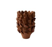 Wswqop Artistic Ceramic Vessel Decorative Flower Vase With Unique Rounded Body Refined Matte Surface For Simple Floral Styling Modern Table Decor, Beige, High 33 31.5 H30cm