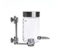 Wswqop Avian Drinking Container Transparent Glass Bird Water Bottle Stainless Steel Mounted Measurement Cylinder Drinking Nozzle Suitable for Pet Birds And Home Bird Cage