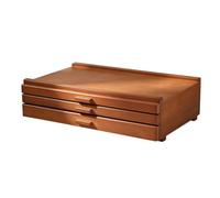 Wswqop Beech Wood Art Supply Storage Box Desktop Art Supply Cabinet with a Work Compartmentalized for Adult Artists, Bedrooms, 3 Paint Box
