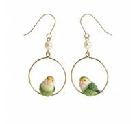 Wswqop Bird Earring Pair Hoop Earrings Dangle Earrings Parrot Earrings Featuring Detailed Parrot Charm On Gold Tone Hoops Light And Easy On Ears Suitable for, Hook Earrings