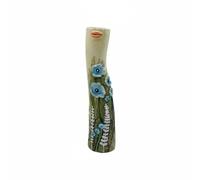 Wswqop Bud Vase Ceramic Display Vase With Tall Slim Body And Hand Finished Art For Single And Dried Floral Styling Suitable for modern interiors tabletop, Blue Flower Bud Vase