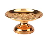 Wswqop Buddhist Plate Fruit Bowl Offering Tray Footed Blessing Bowl Heavier Thicker Alloy Craft Decoration Suitable for Gift Giving Home Decoration, 8 inch