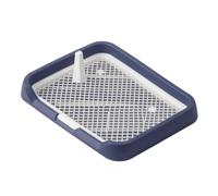 Wswqop Canine Restroom Dog Toilet Tray Potty Litter Pan Indoor Pee Pad With Layer Grate And Catch Base Pp Material Suitable for apartments small dogs puppy training travel, Blue