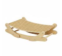 Wswqop Cat Cooling Bed Woven Lounge Chair Hammock Cradle With Wooden Frame Breathing Surface And Gentle Rocking Suitable for indoor cats apartments living rooms pet corners, Plywood Cooling Mat