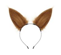 Wswqop Charming Hare Ears Headband, Brown | Fuzzy, Headband, Handmade, s Hairband, for Cosplay