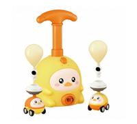 Wswqop Children Air Pressure Car Toy with Hand Pump and Balloons Balloon Powered Vehicle Accessories Interactive Learning Toy for Early Childhood Suitable for Home Indoor Fun, Yellow