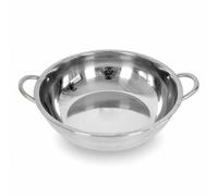 Wswqop Compartment Cookware Hot Pot Soup Pot Stew Pot with S Shaped Divider in Strong Stainless Steel for Two Bases Even Heating on Induction and Gas, 32CM, Single Flavor