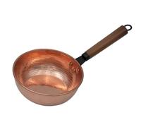Wswqop Copper Pot, Milk Pot, Frying Pan, Cooking Pan, Melting Pot Made of Copper with Comfort Handle for Melting Chocolate, Soup, Warming Food, Kitchen, Flat Bottom