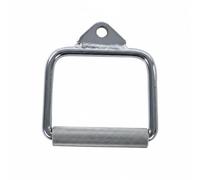 Wswqop D Shaped Tricep Pull With Rubber Grip Cable Attachment Seated Row Lat Pull Accessory Steel Core for consistent cable movement suitable for home gym strength programs, Plated D Handle